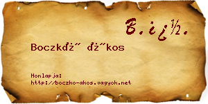 Boczkó Ákos névjegykártya