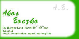 akos boczko business card